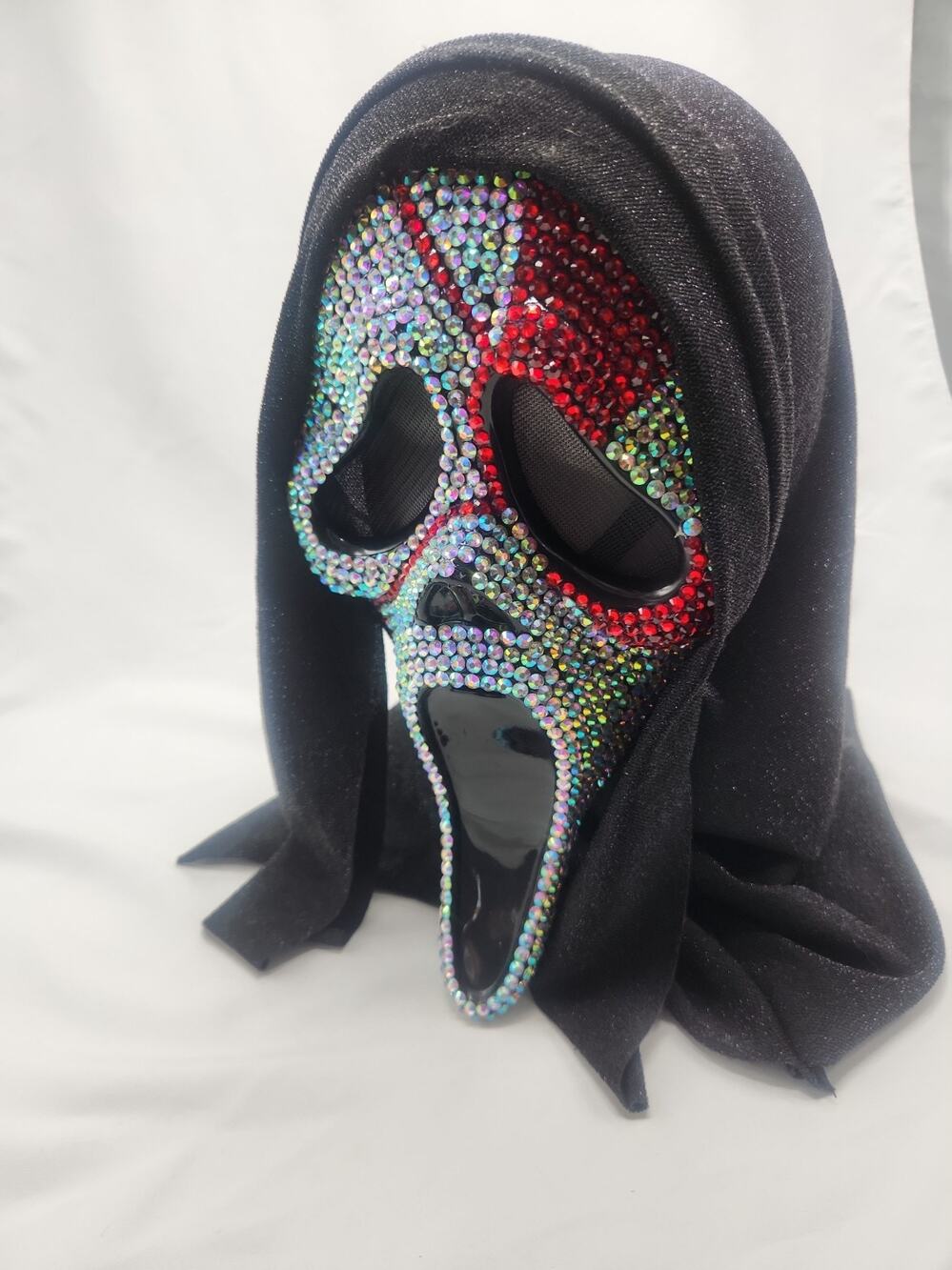 Ghost Face Bloody Bling Mask Rhinestone Scream Halloween Fun World Easter Unlimi